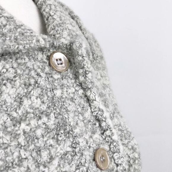 Le Moda Gray Wool Blend Button Up Coat Large - Picture 15 of 16